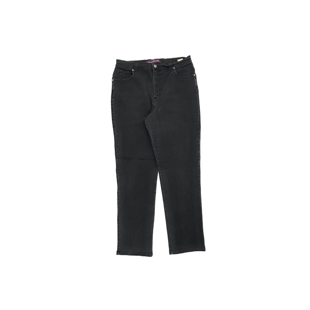 Gloria Vanderbilt Amanda Jeans Womens 14 Black High Rise Straight Leg Denim